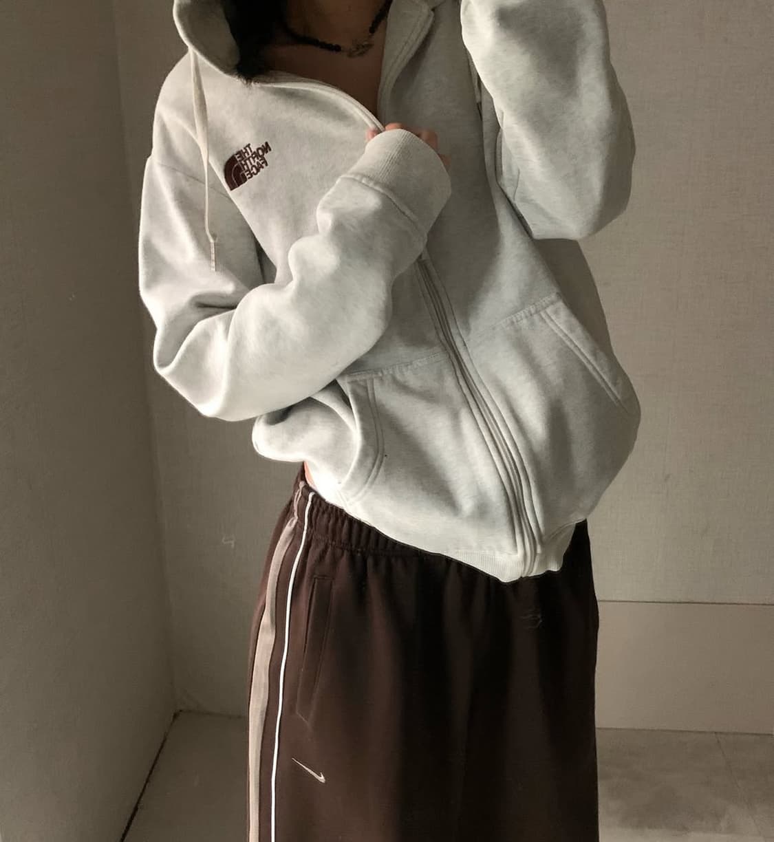 노스페이스 베이지 브라운 후드집업 상품이미지5