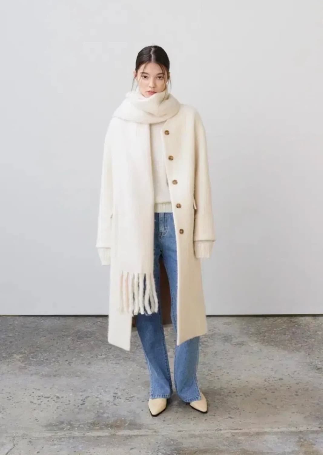 마론에디션 크림 스페셜 앙고라 롱코트 상품이미지2