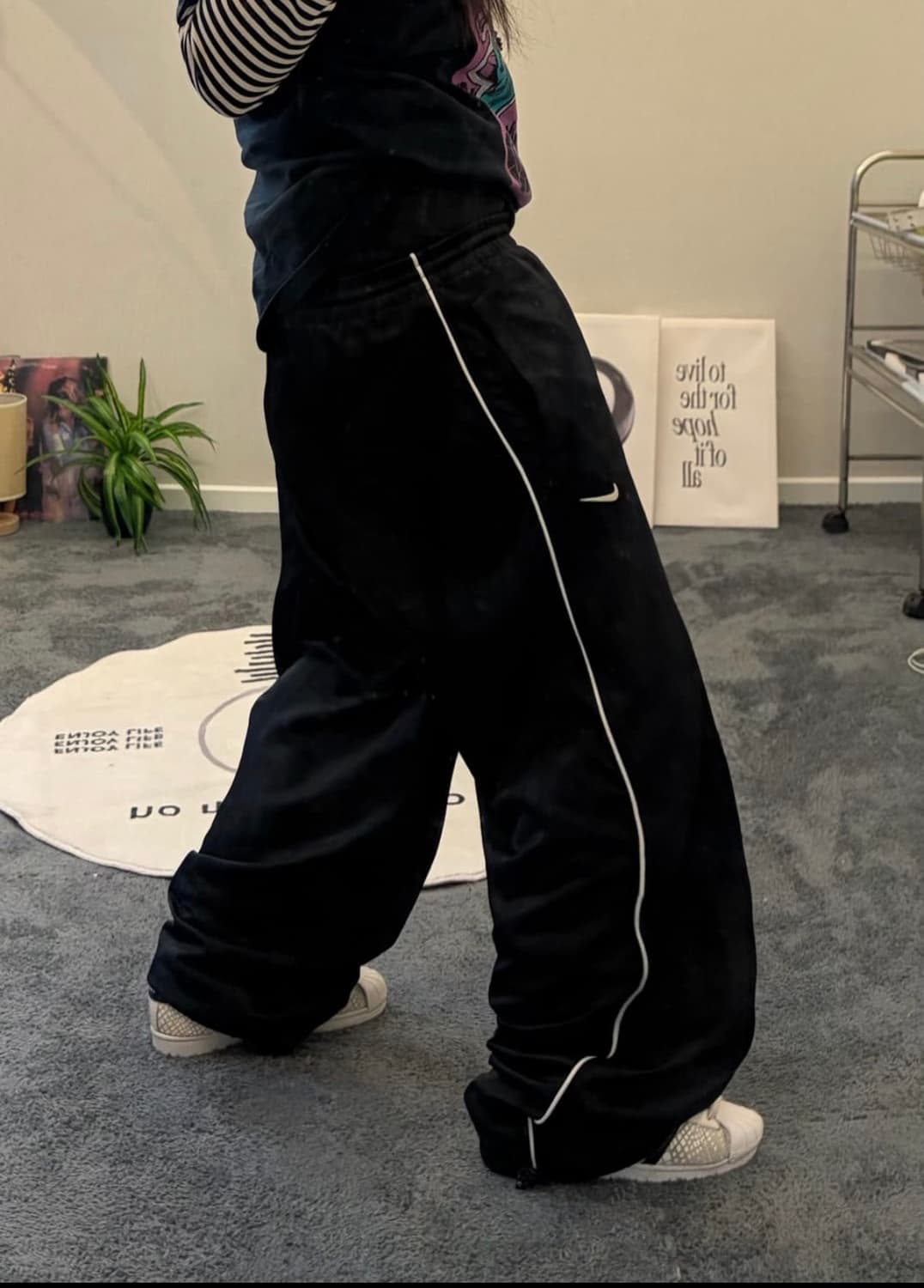 나이키 블랙 스트라이프 져지 트랙팬츠 상품이미지2