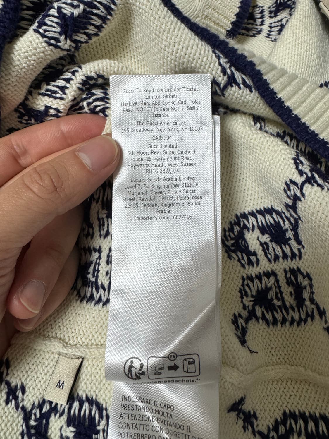 구찌 Gucci GG 로고 패턴 코튼 니트 M 상품이미지5
