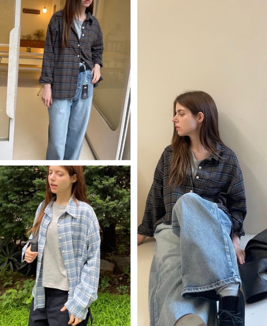 약기모 체크셔츠  상품이미지1