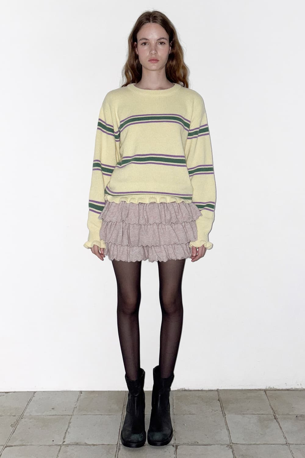 Sinoon Ruffle Knit Pants (Candy) 상품이미지2