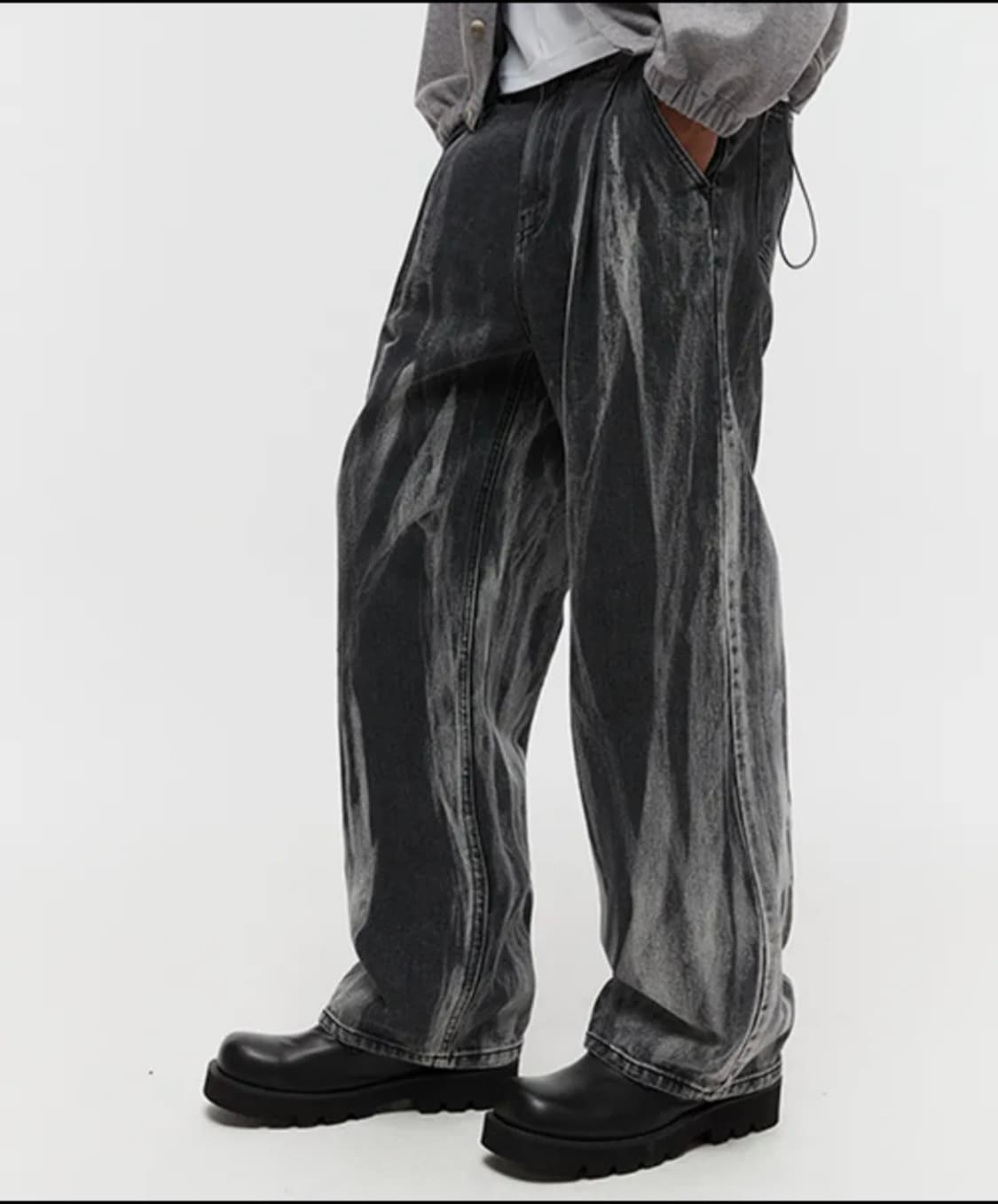 DNSR 디앤에스알 디앤써 디스체인지 페인팅 데님 블랙 28 상품이미지1