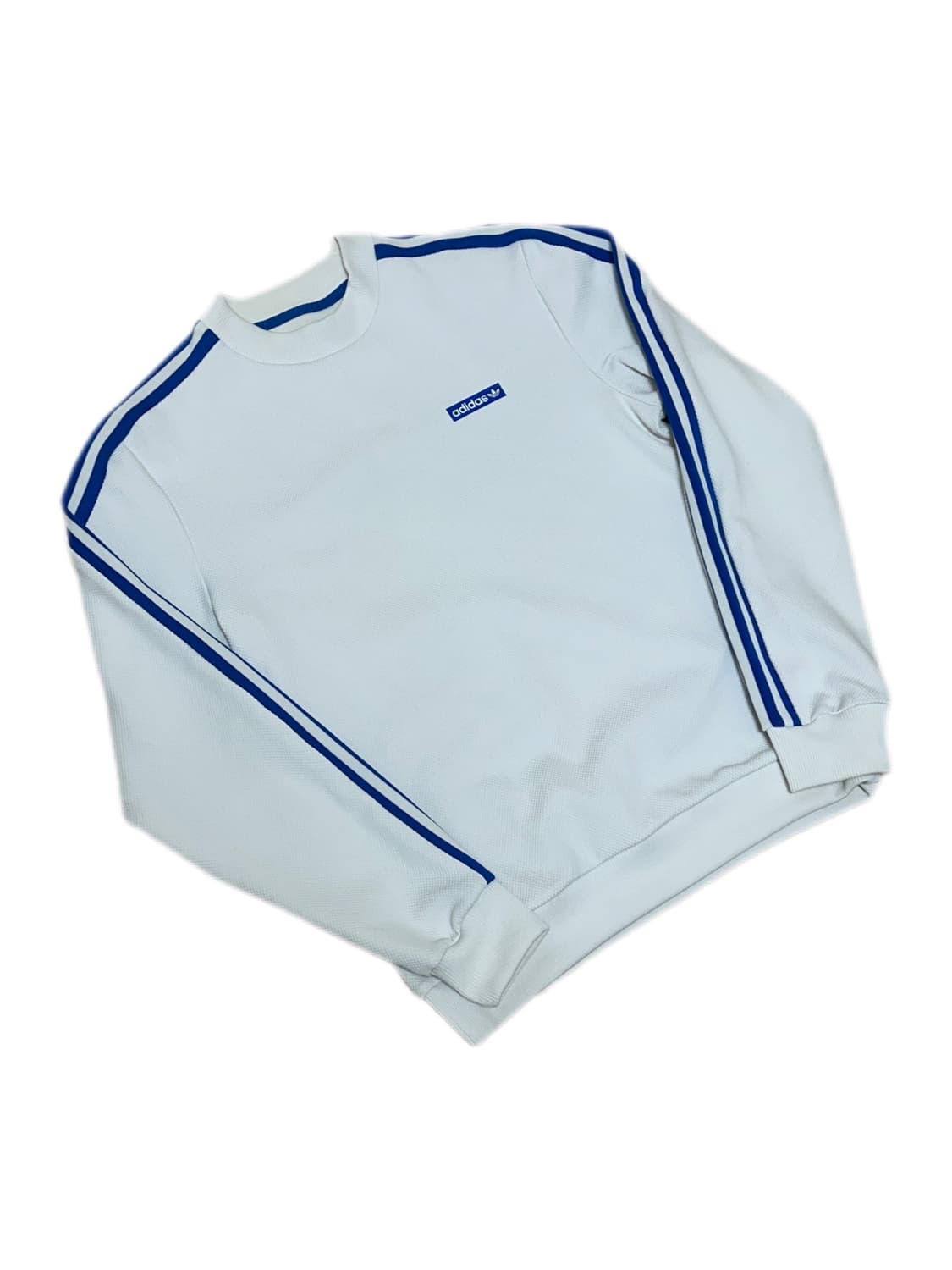 아디다스 화이트 블루 와플 맨투맨 상품이미지1