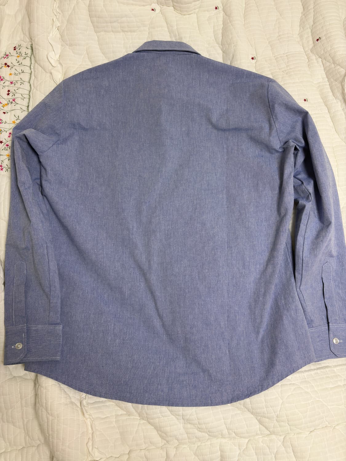 00‘s 프랑스 해군 툴롱항 보급 샴브레이 셔츠(105상당) 상품이미지4