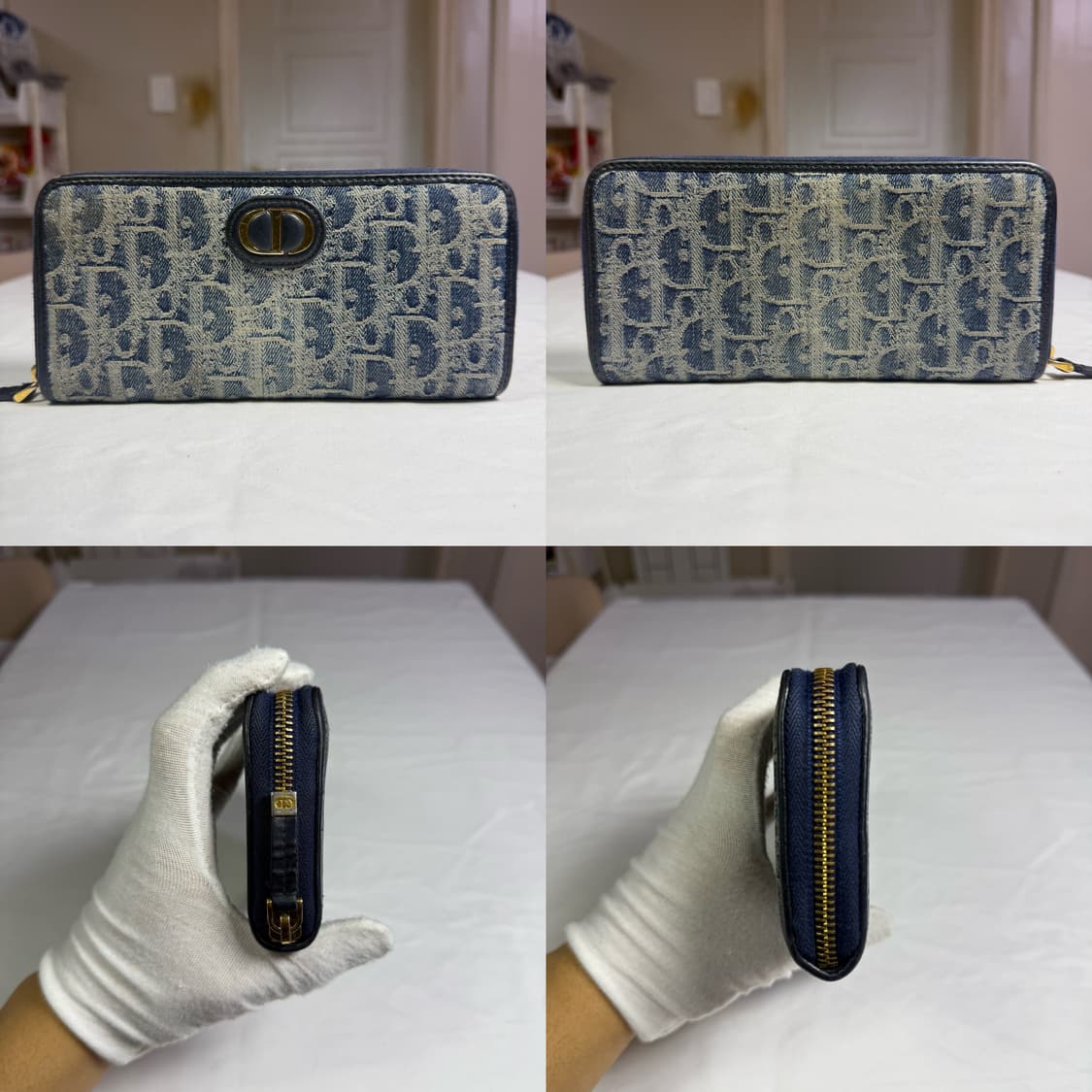 디올 오블리크 자카드 30 몽테인 보야저 슬림 월렛 지퍼 장지갑 상품이미지2