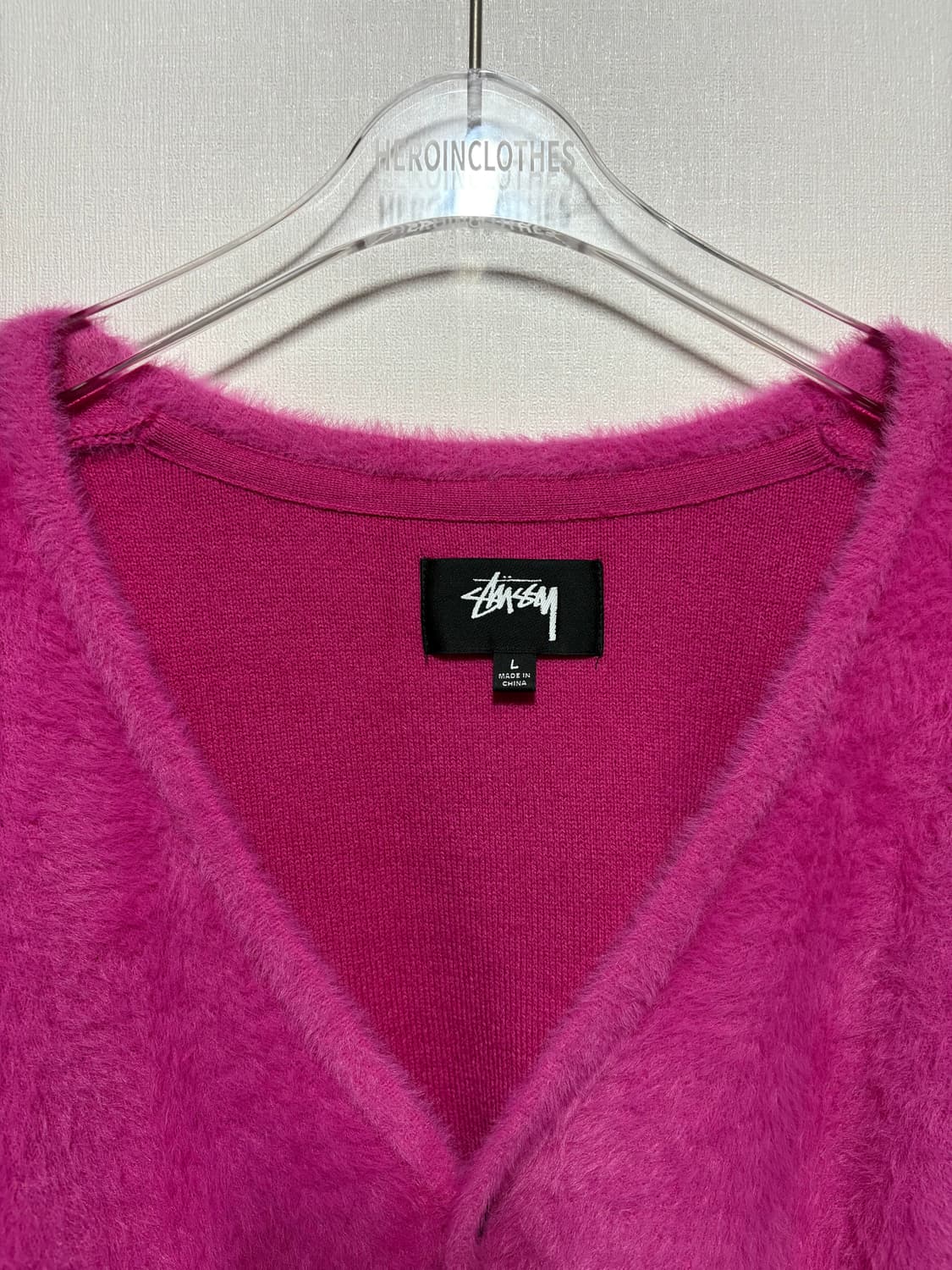[L] STUSSY SHAGGY CARDIGAN FUCSIA 상품이미지3