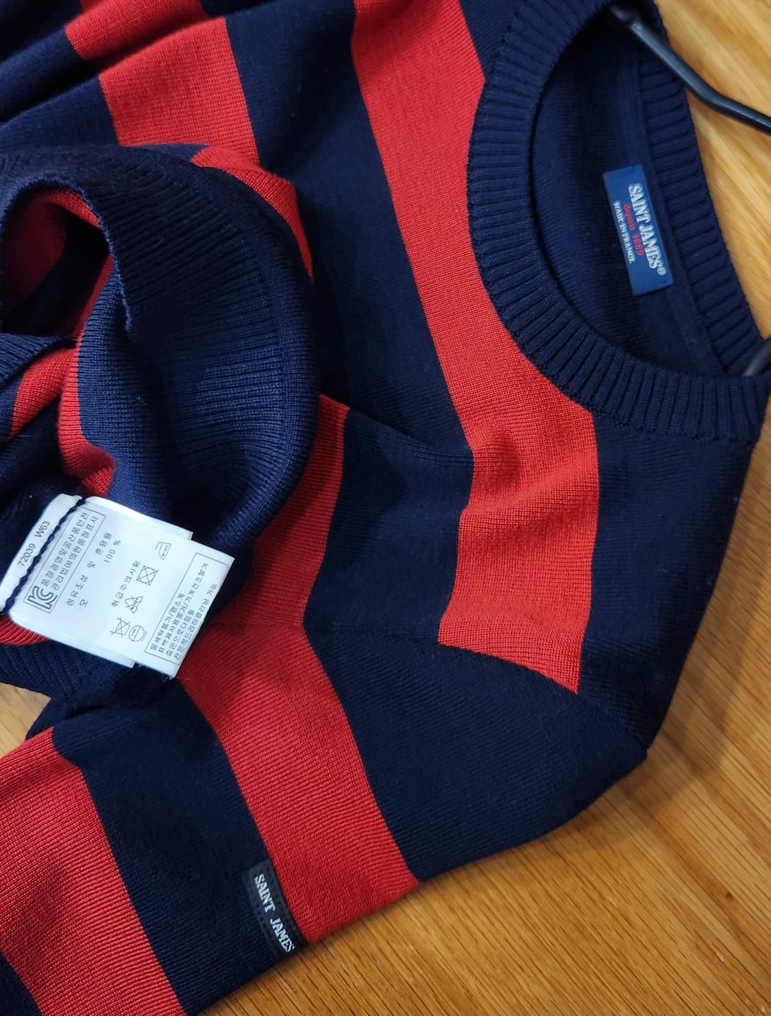 (새상품급)세인트제임스 단가라 니트s 상품이미지5