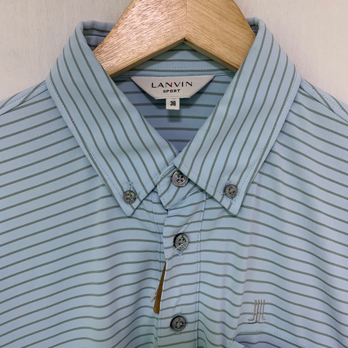 랑방 스포츠 스트라이프 긴팔 폴로티 카라 롱슬리브 스카이블루 남녀공용 상품이미지4