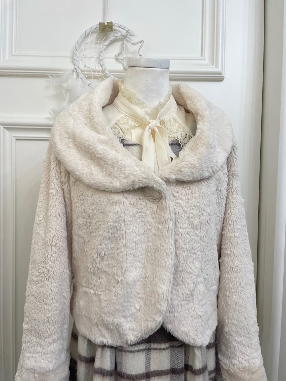 ivory collar one button lovely fur jacke 상품이미지6