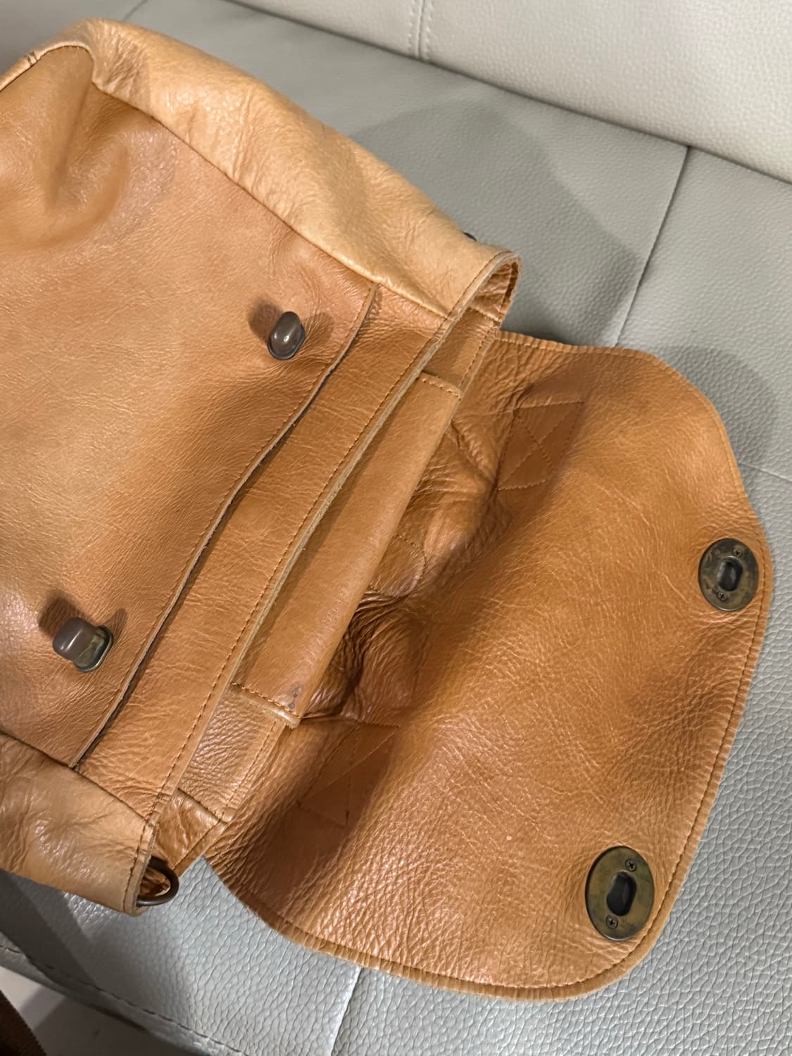 leopard pattern point leather backpack 상품이미지3