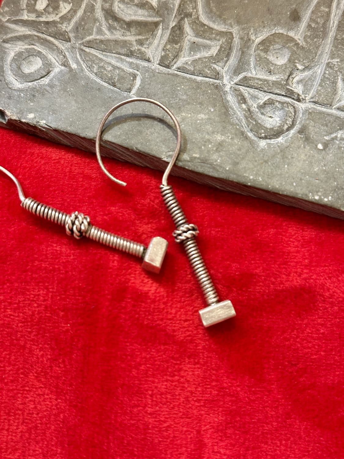 Industrial Karen Silver Earrings 상품이미지1