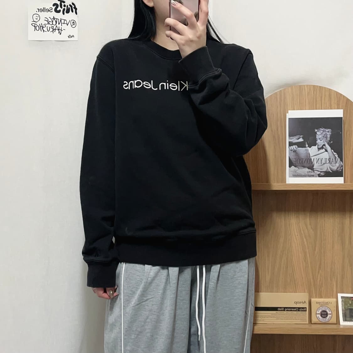 [정품] 캘빈클라인 블랙 빅로고 맨투맨 [ L ] 상품이미지2