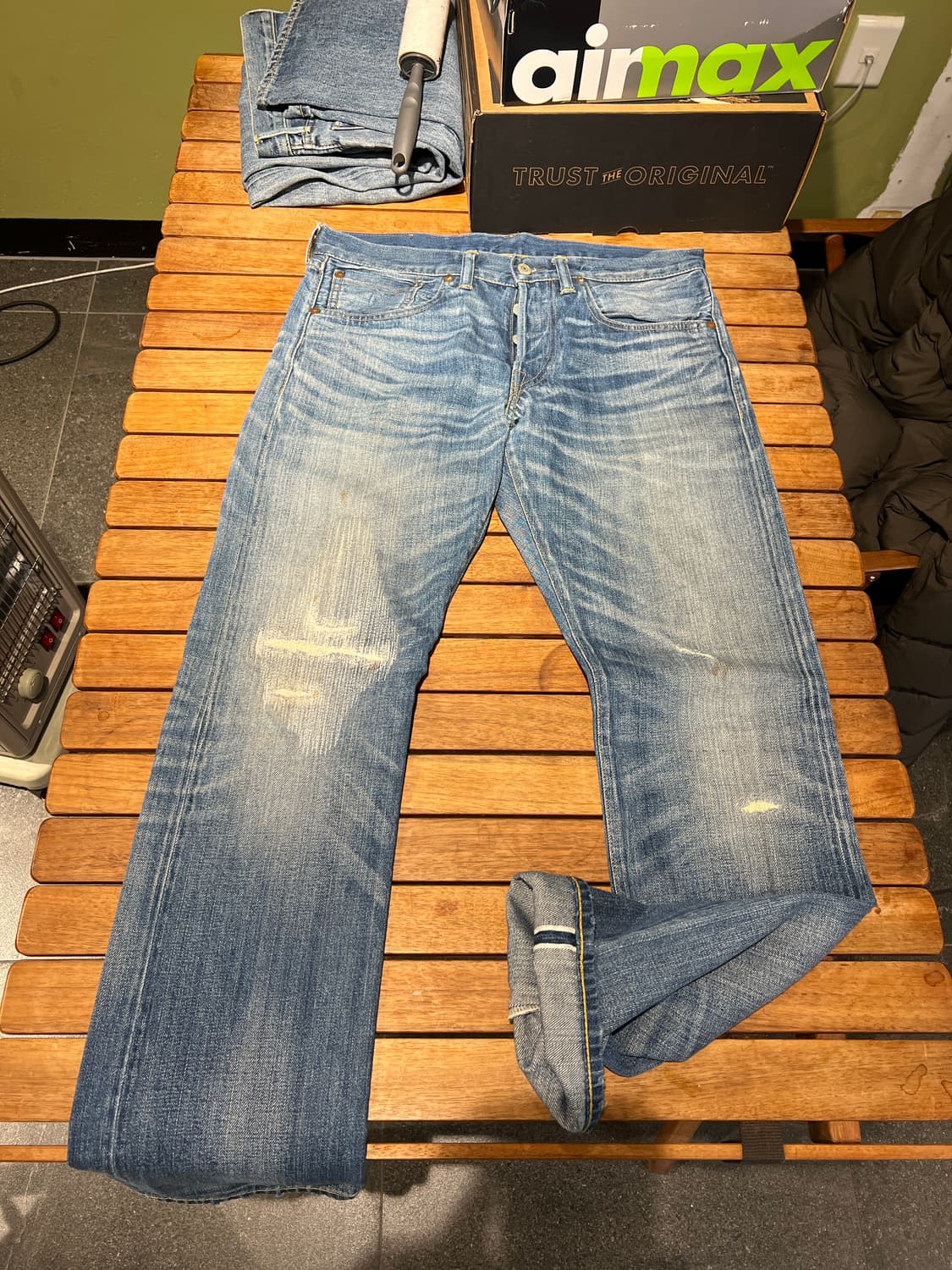 Rrl 초기형 메이드인 USA 디스트로이드 (디스트레스드) 데님 팬츠 상품이미지1