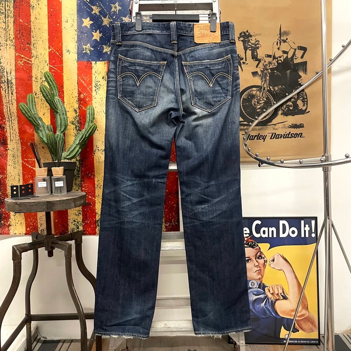 00s Levis 502 제팬 라인 지퍼 플라이 워싱 데님 팬츠 상품이미지2