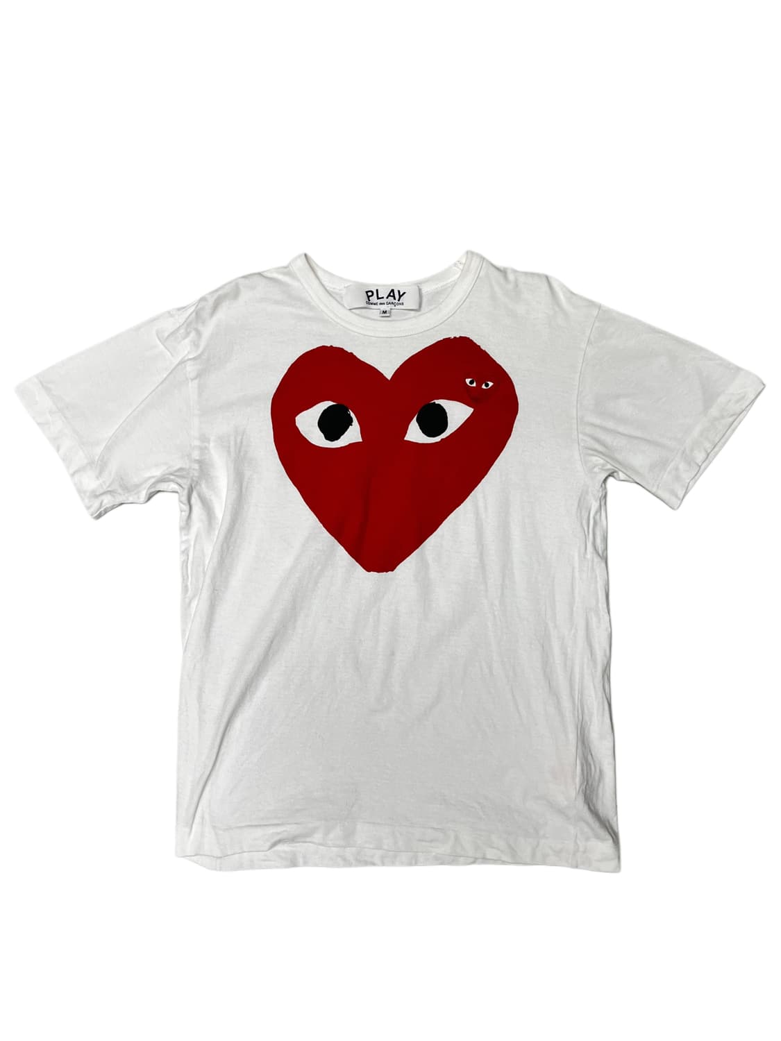꼼데가르송 더블하트 레드와펜 티셔츠 M 상품이미지1