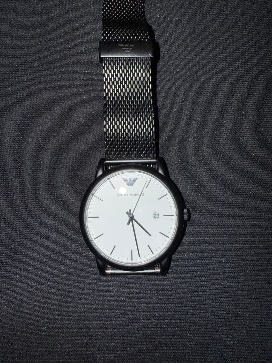 아르마니 슬림 블랙 메쉬시계 AR11046 상품이미지2