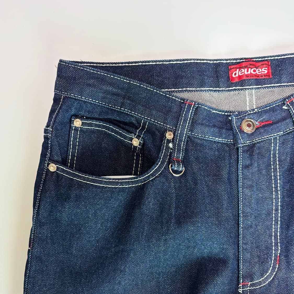 듀시스(Deuces) 화이트 스티치 생지 데님 팬츠 상품이미지2