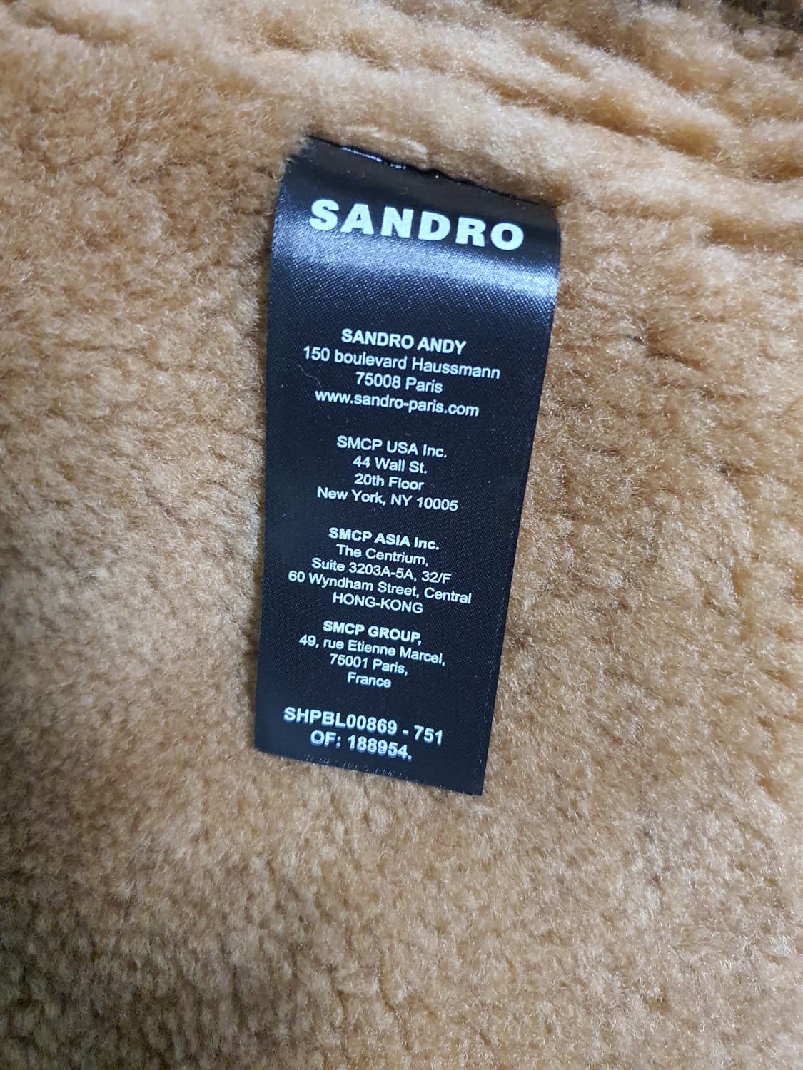 (새상품) 산드로 옴므 남성 시어링 무스탕 자켓 상품이미지9