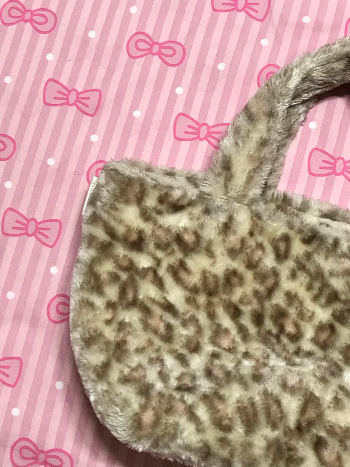 Rootote 핑크 레오파드 퍼 토트백 갸루가방  상품이미지3