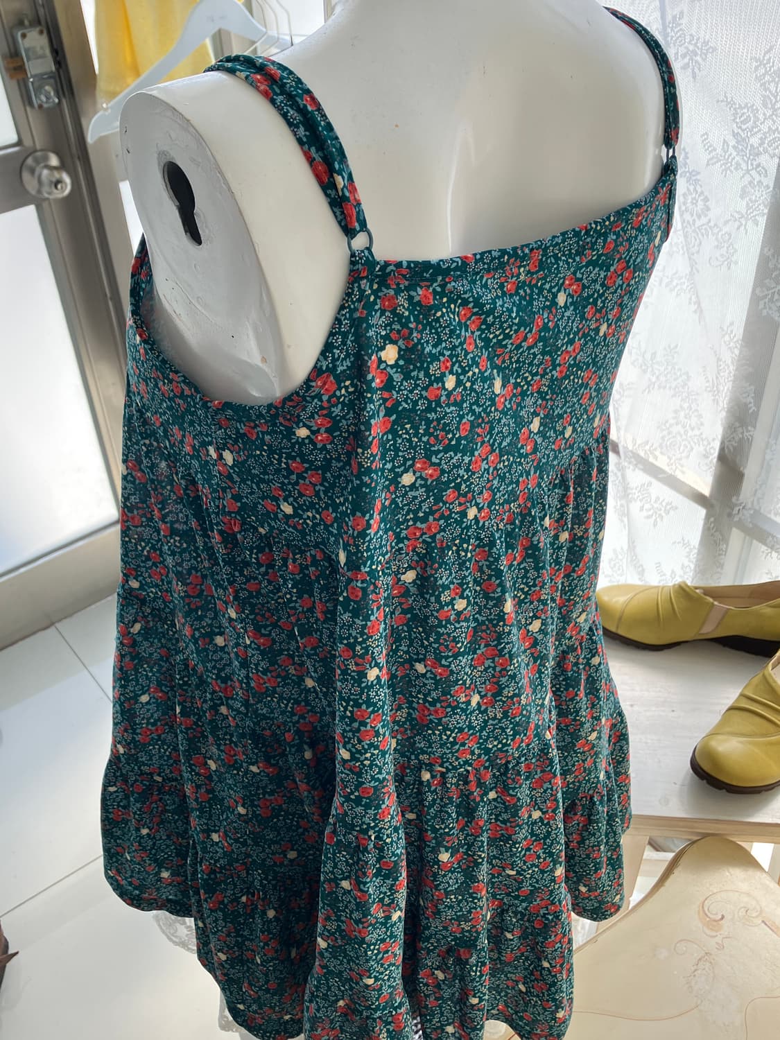 flower pattern shirring sleeveless 상품이미지1