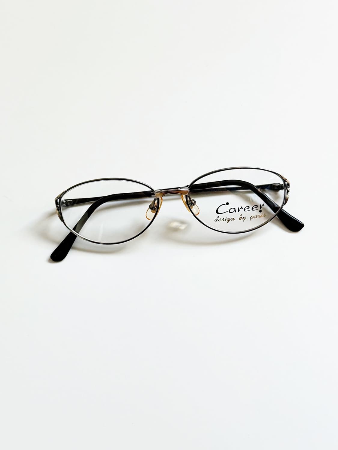 90s CAREER 건메탈 슬림 오벌 프레임 빈티지 안경 상품이미지2