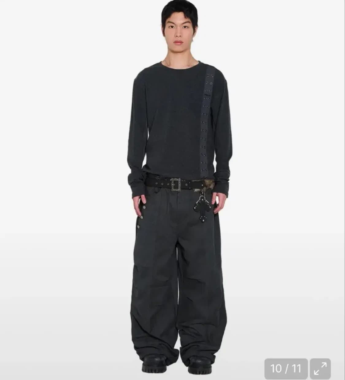 (택제거 새상품)아캄 아일렛 롱슬리브 다크그레이 상품이미지2