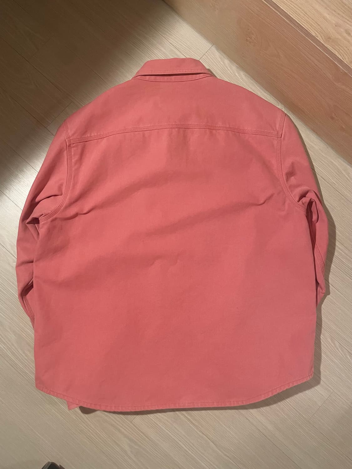 스투시 헤비 워시드 캔버스 셔츠 베리 XL 상품이미지2