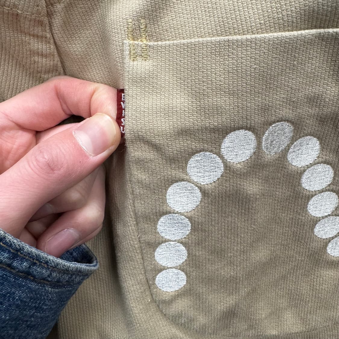 00s 에비수 코튼 팬츠 후면 갈매기 로고 포인트 베이지 상품이미지7