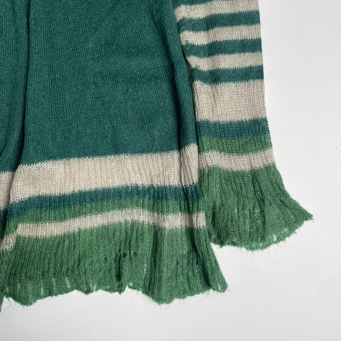 베네통 그린 스트라이프 모헤어 블렌드 니트 (italy)   상품이미지4