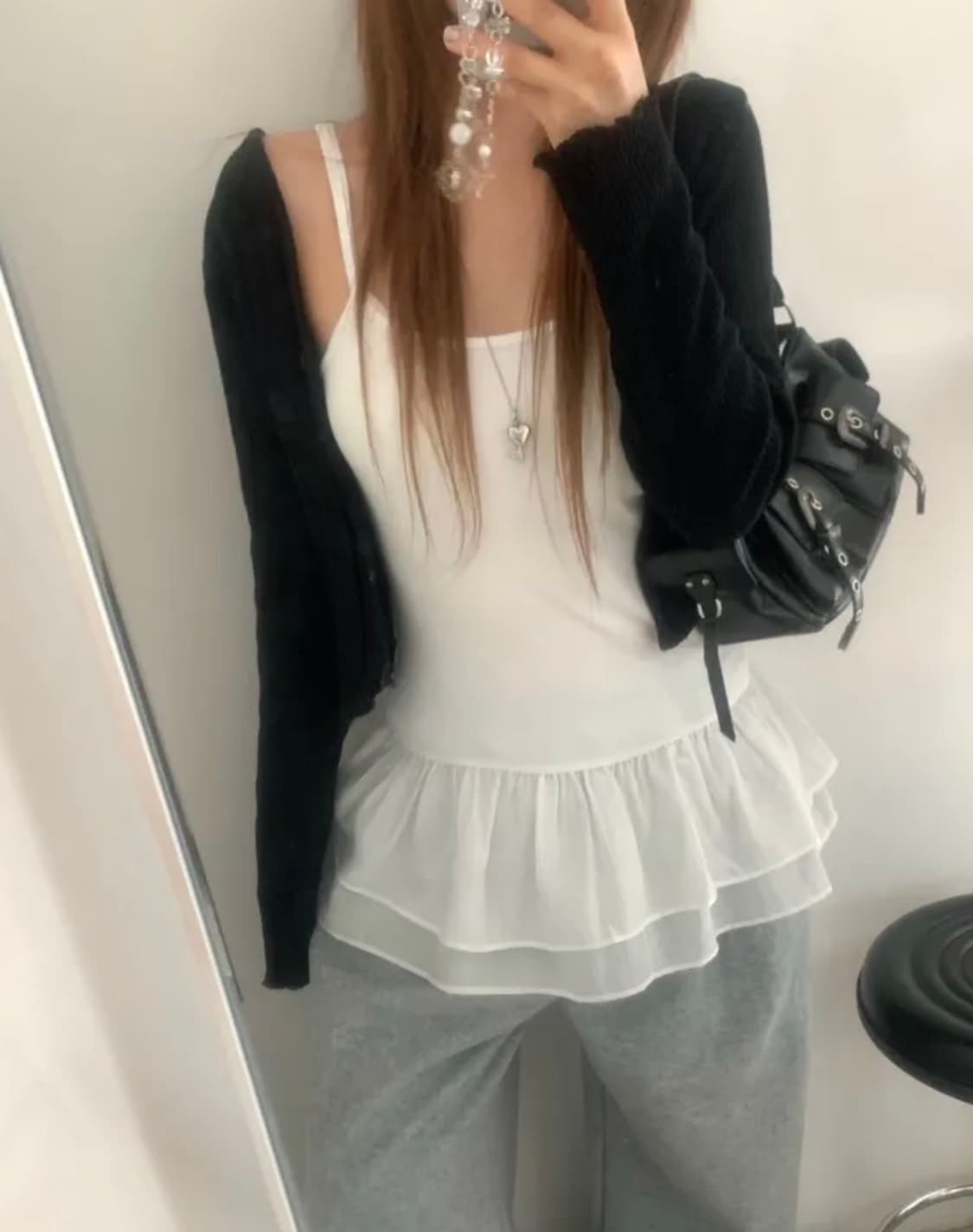 새상품 프릴 주름 레이어드 나시 원피스 상품이미지1