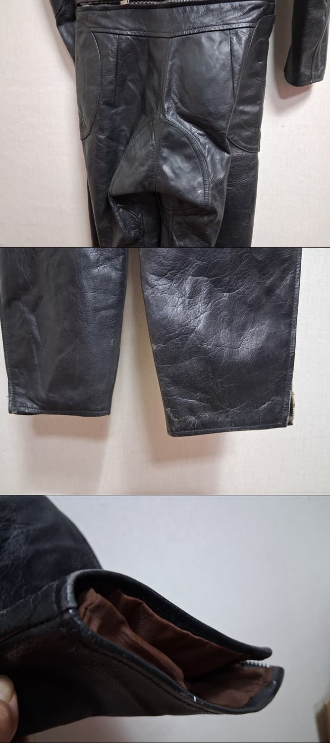 일본 NANKAI 가죽 바이커 점퍼슈트 여성 XS 44반 빈티지제품 상품이미지8