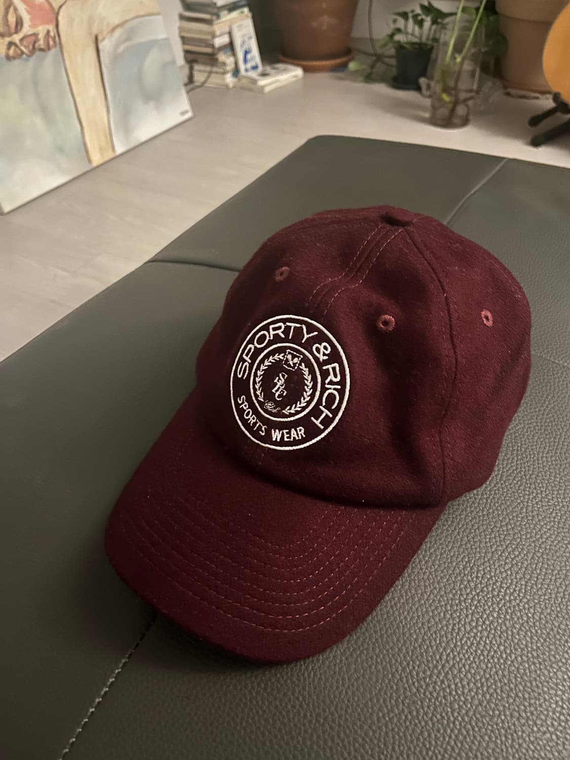 스포티 앤 리치(Sporty&Rich) 버건디 베이스볼캡 상품이미지1