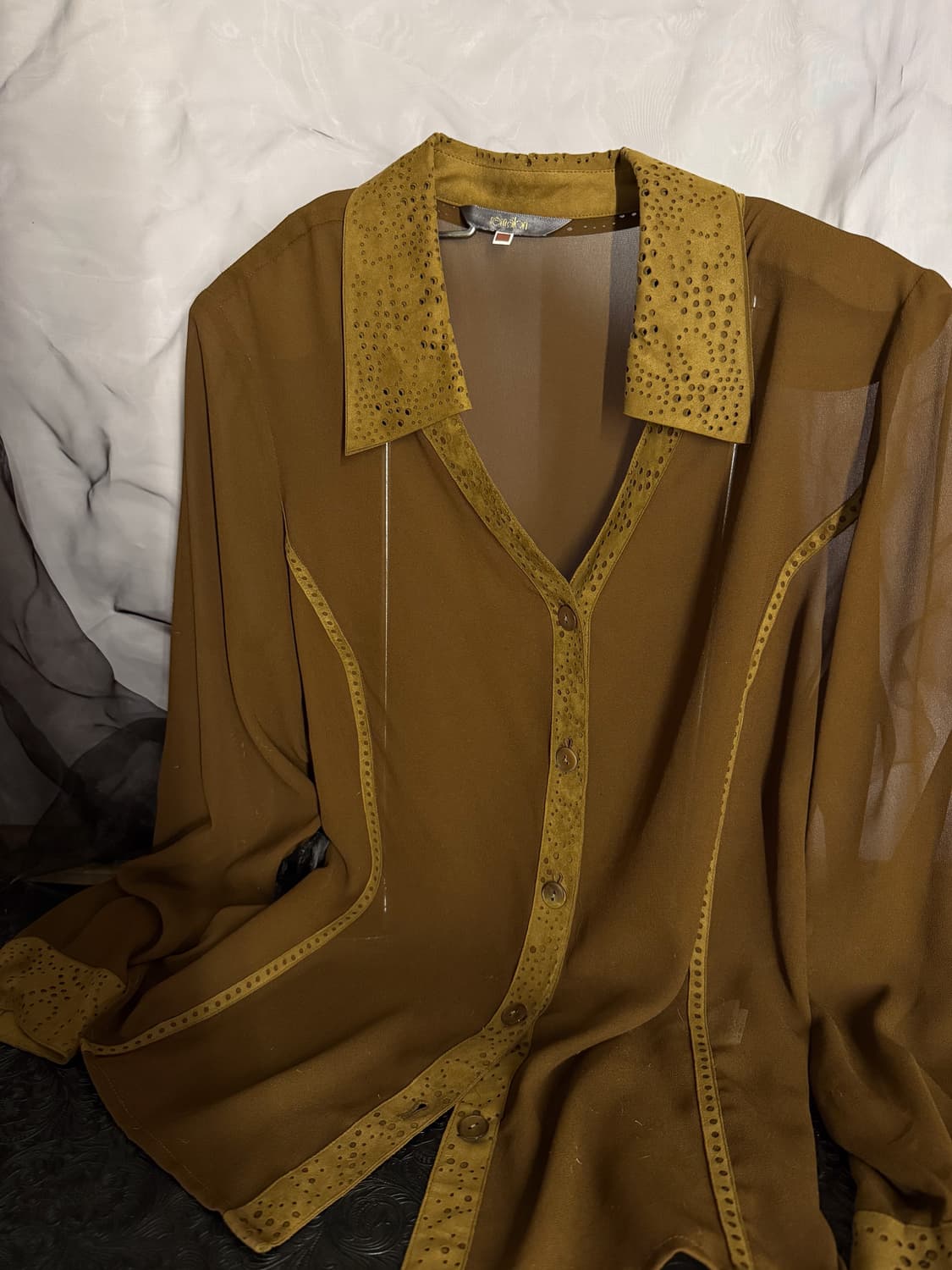 Suede Punching See-Through Shirt 0099 상품이미지6