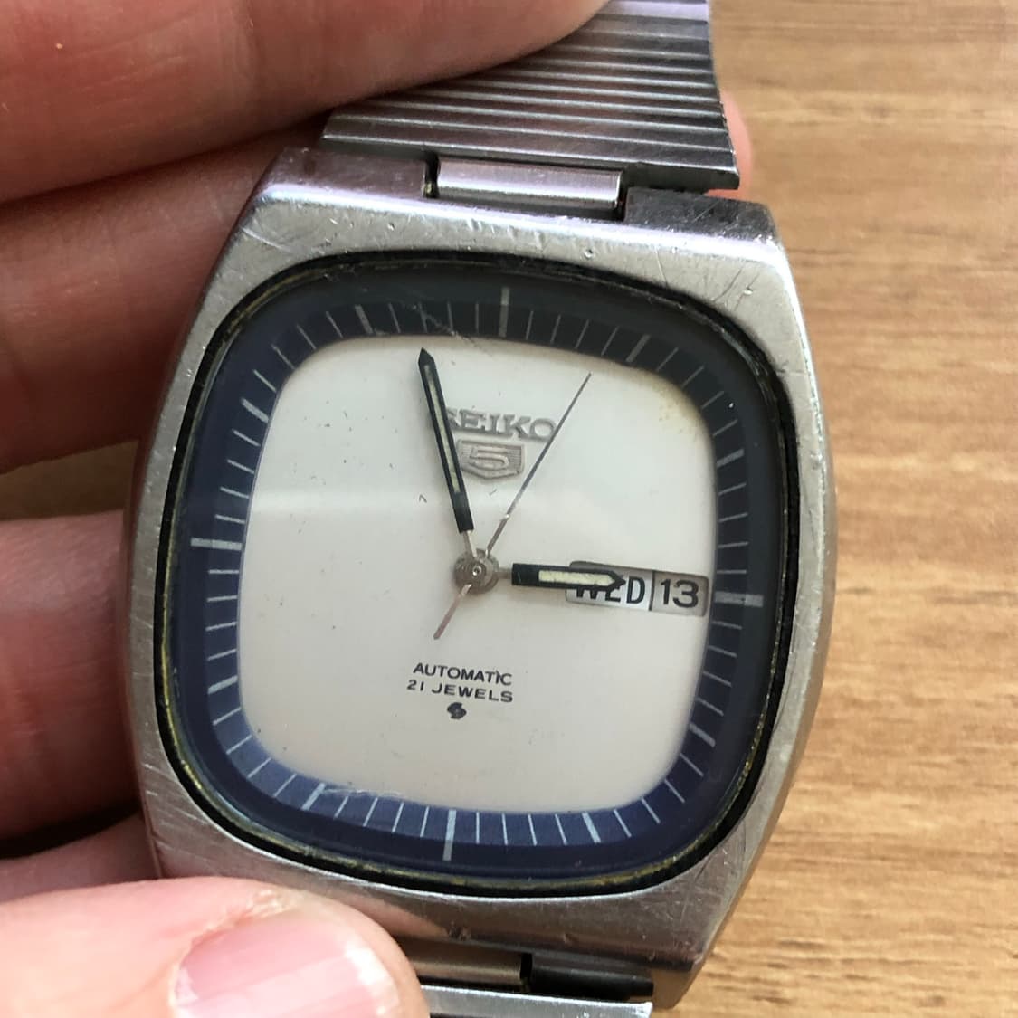 (34mm) 70's 빈티지 세이코 오토매틱5 TV 프레임 시계 SEIK 상품이미지2