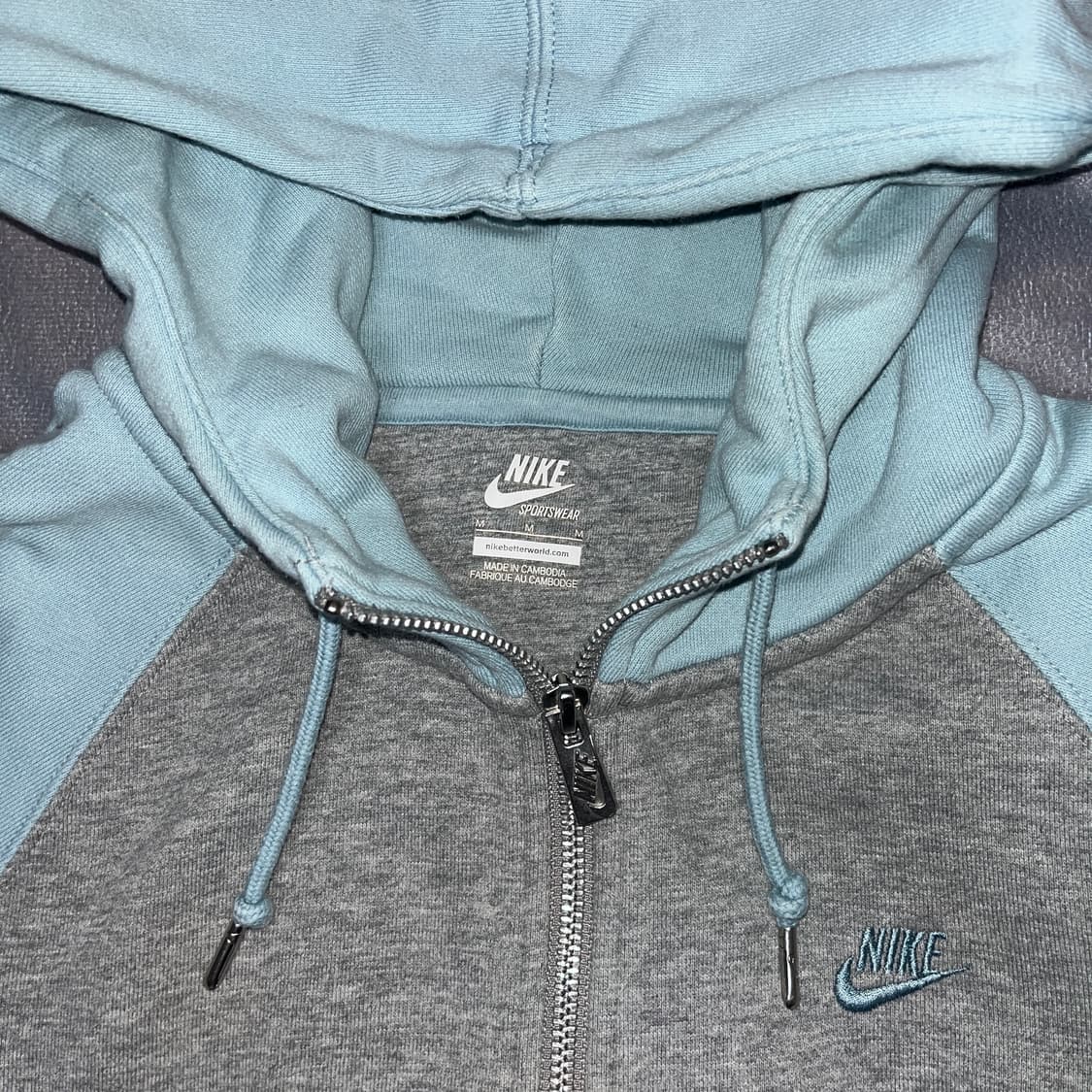 Nike Grey&Skyblue Hood Zip-up 상품이미지2