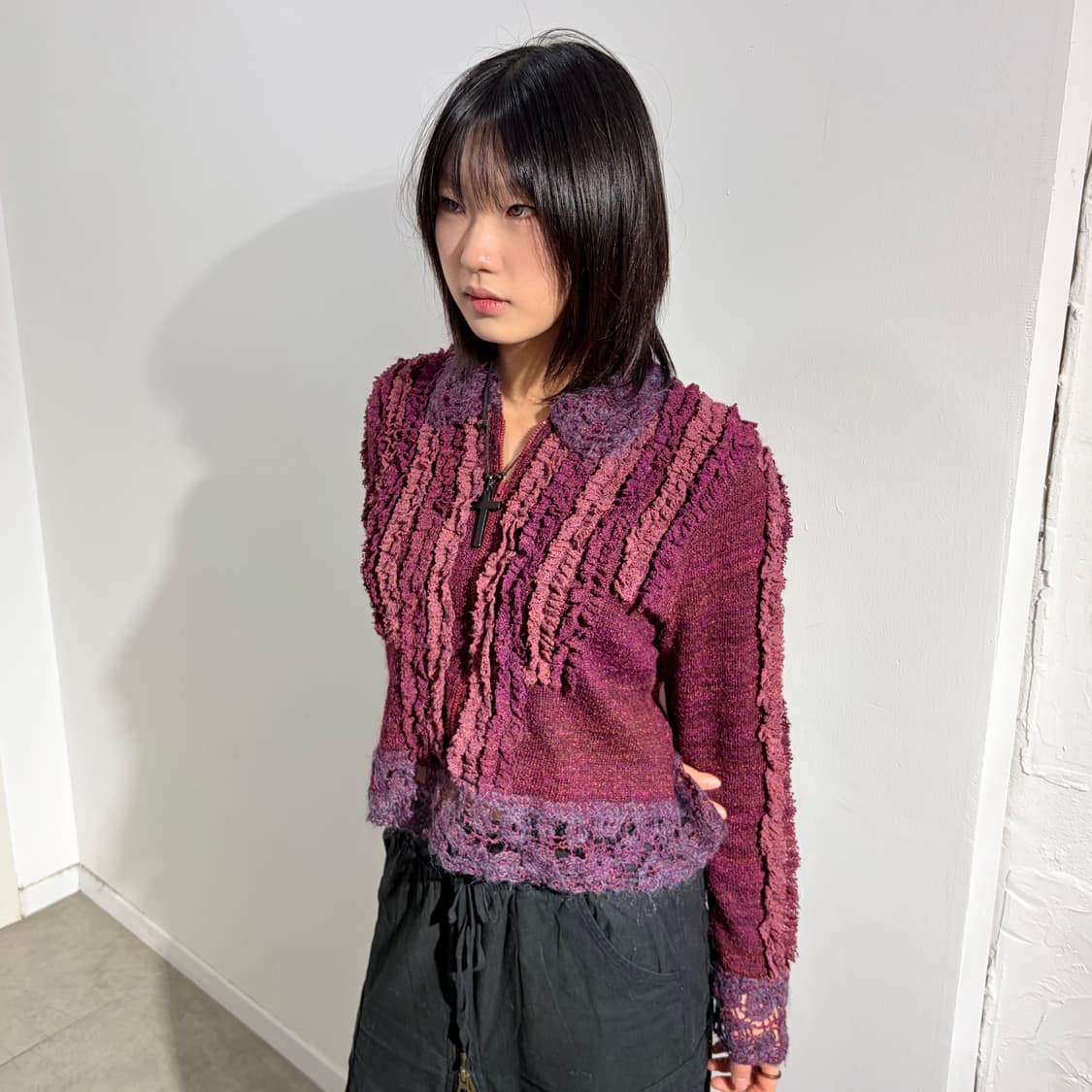 nonnon dori 빈티지 레이스 니트 자켓 상품이미지1