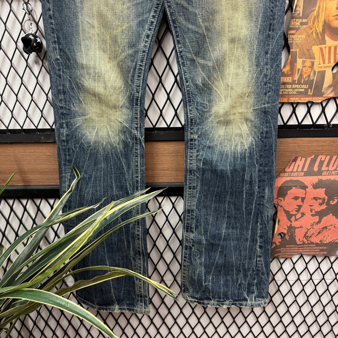 JPN VINTAGE 워싱 데님 팬츠 후면 포켓 포인트 중청 상품이미지4