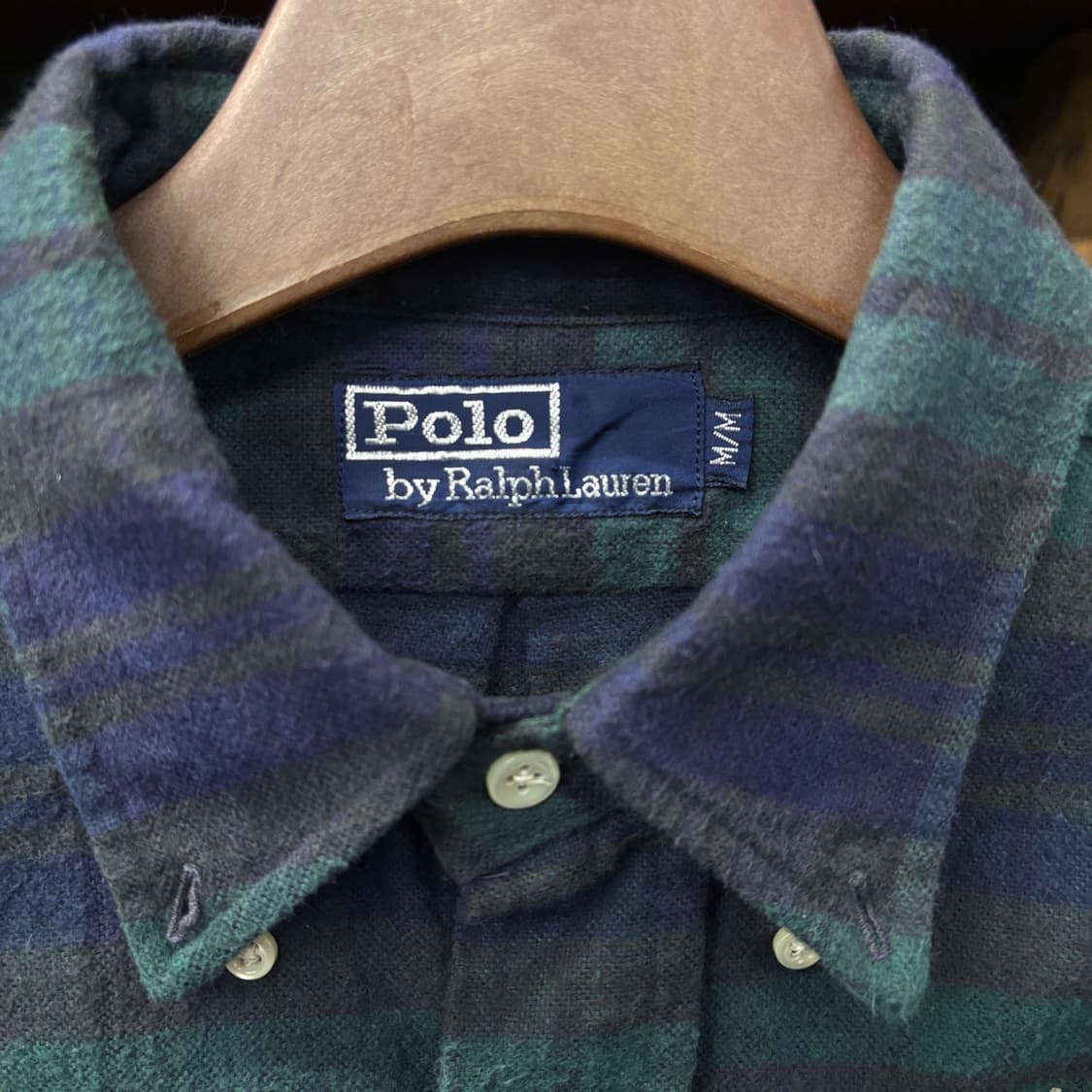 90s 폴로 랄프로렌 블랙와치 패턴 레드포니 플란넬 체크셔츠 N375 상품이미지6