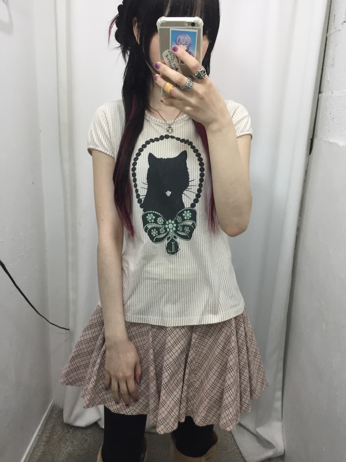 버버리 블루 라벨 핑크 체크 플리츠 스커트 🩷 상품이미지3