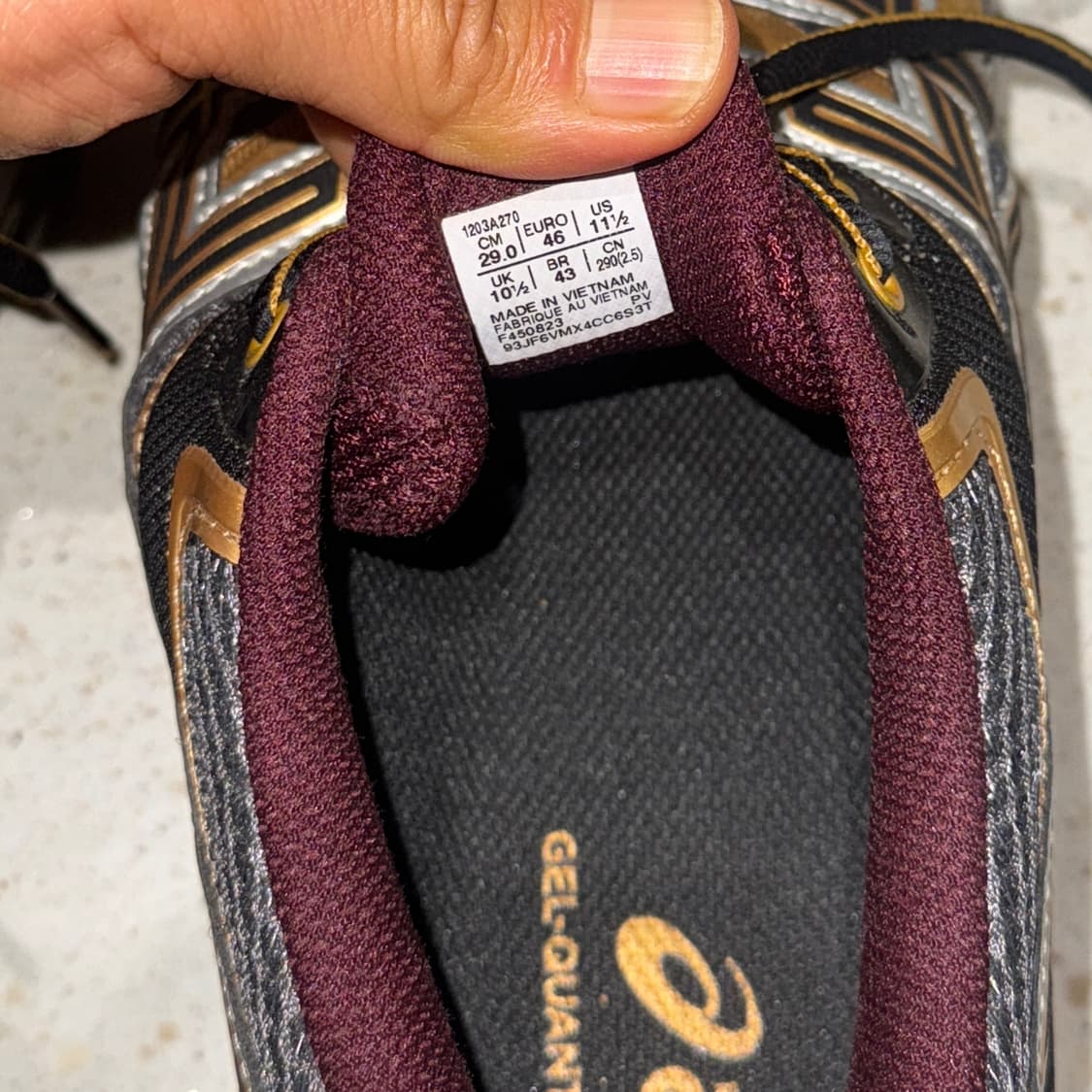 아식스 Asics 젤 퀀텀 키네틱 카본퓨어 골드 290 상품이미지5