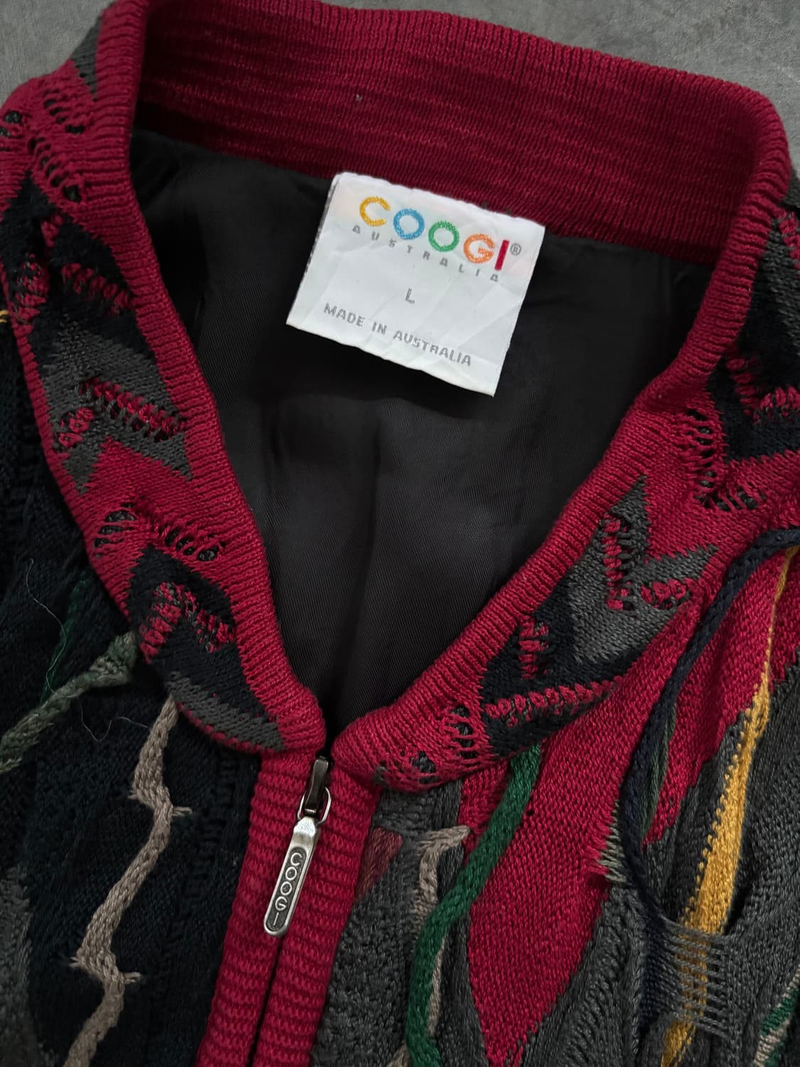 COOGI 쿠지 오스트레일리아 멀티컬러 3D 케이블 풀 니트집업 자켓 상품이미지4