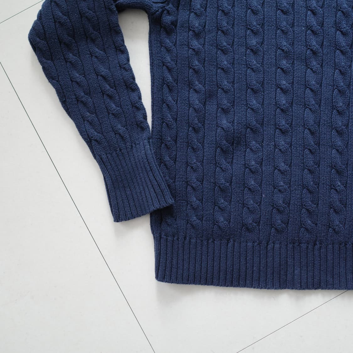 90s 폴로 랄프로렌 빈티지 크리켓 케이블 브이넥 니트 L 상품이미지9