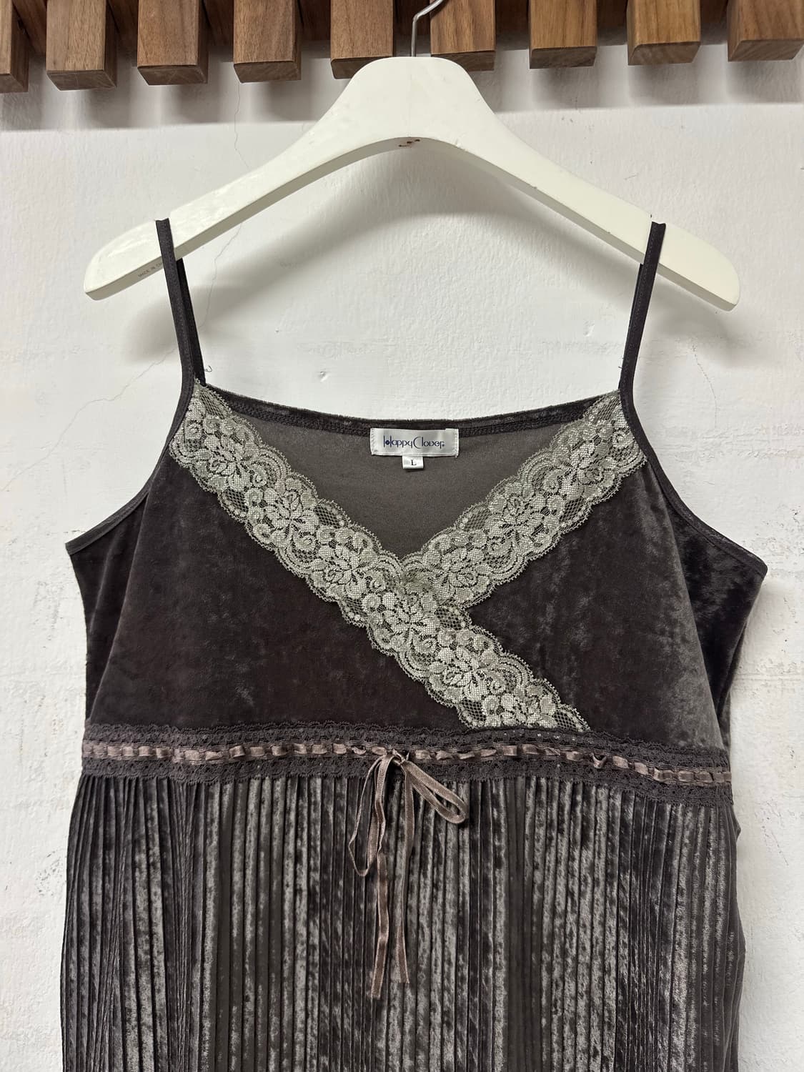 일본빈티지 벨벳 레이어드 레이스 플리츠 오리엔탈 그런지 페어리 슬리브리스 상품이미지2