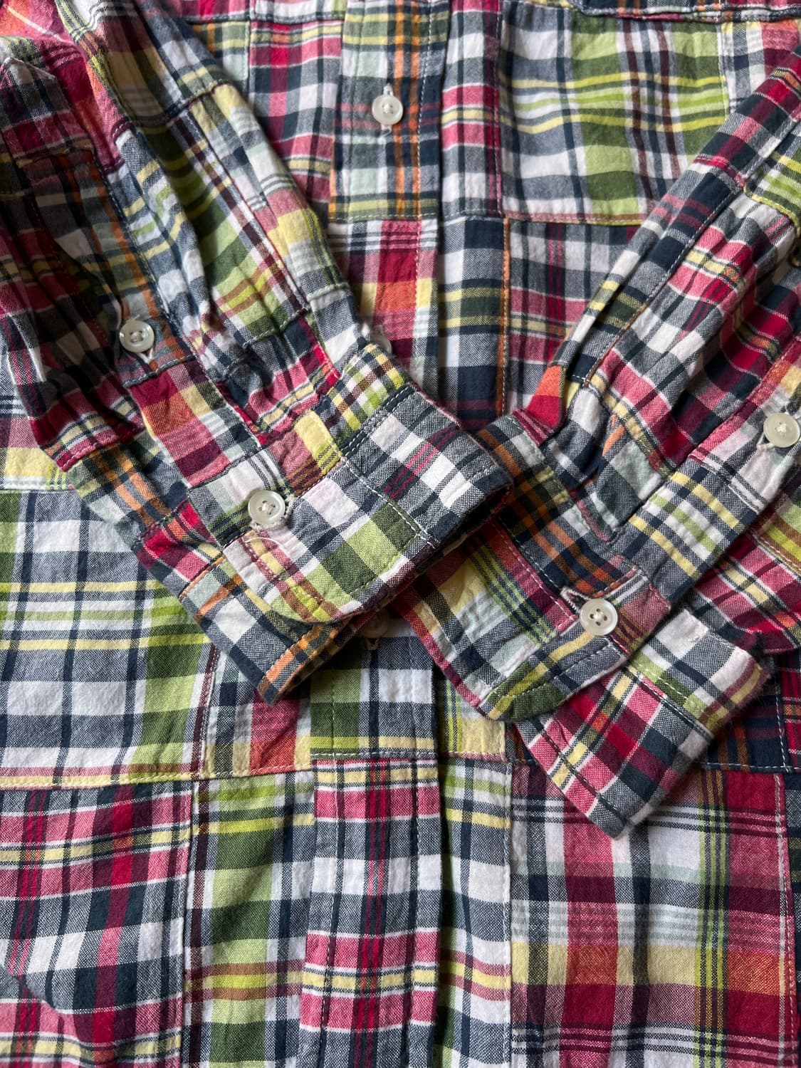 [M]인디안 마드라스 패치워크 우븐 셔츠 상품이미지5