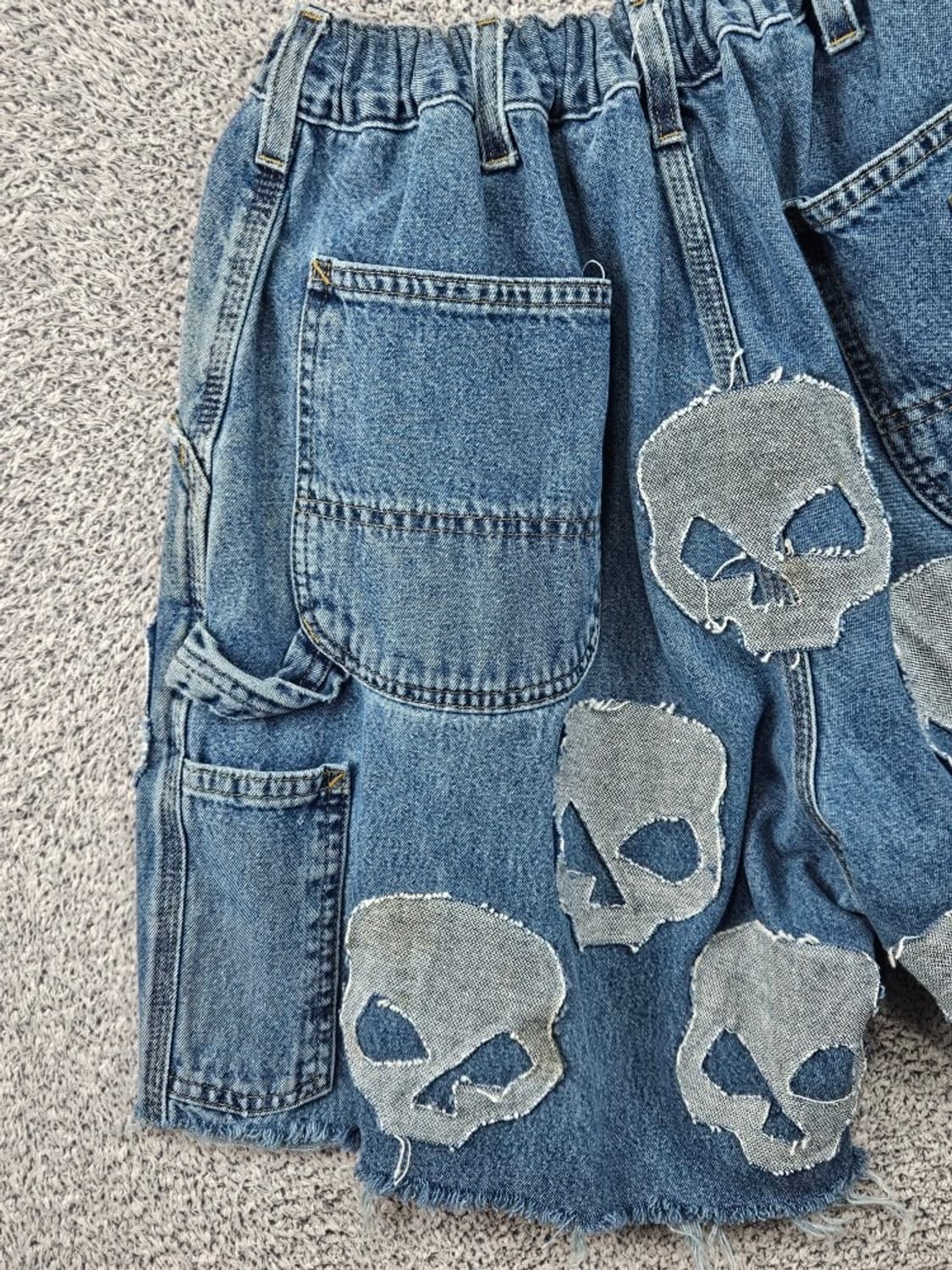 칼하트X할리데이비슨 커스텀 데님 쇼츠 반바지 (42"추정) / 11646 상품이미지9