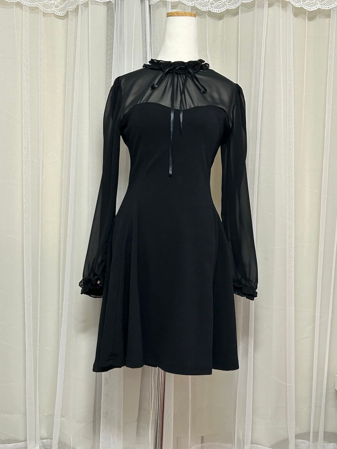 고스고딕 공겜여주 양지뢰 로리타 시스루 원피스 상품이미지1