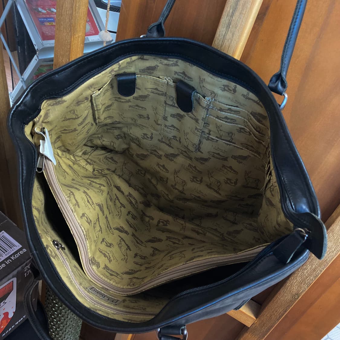 (os) 엘엘빈 레더 토트백 블랙 상품이미지7