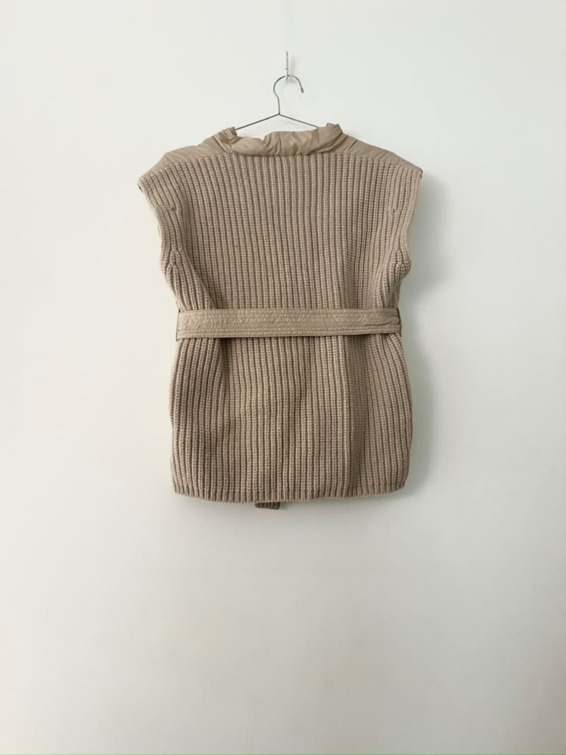 Rib padded vest / yellow beige 상품이미지3