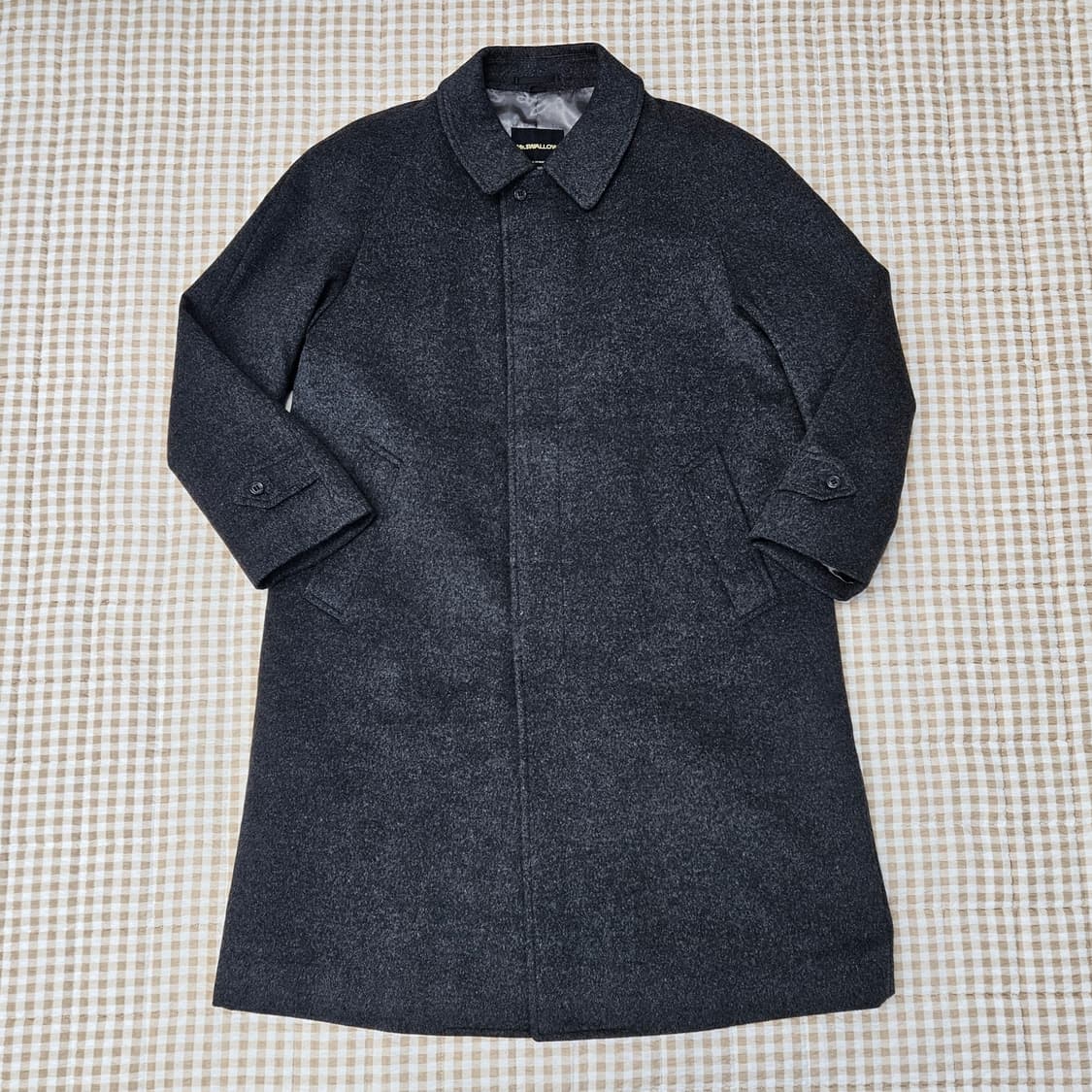 회색 울100 롱 코트 남자100 상품이미지1